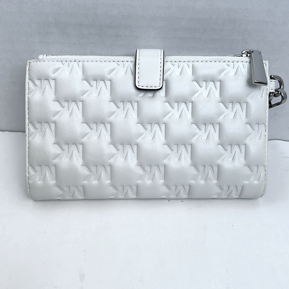 Michael Kors Embossed White Wristlet
